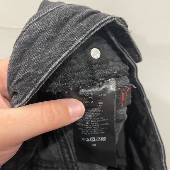 BDG Urban Outfitters High Waist Cutoff Shorts Washed Black Size 26 - Picture 6 of 7